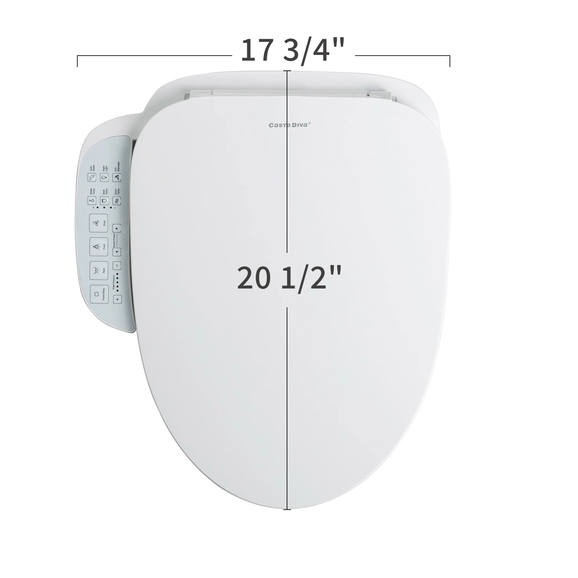 Casta Diva Elongated Electric Bidet Toilet Seat with Side Panel | CD-BT05 - Image 11
