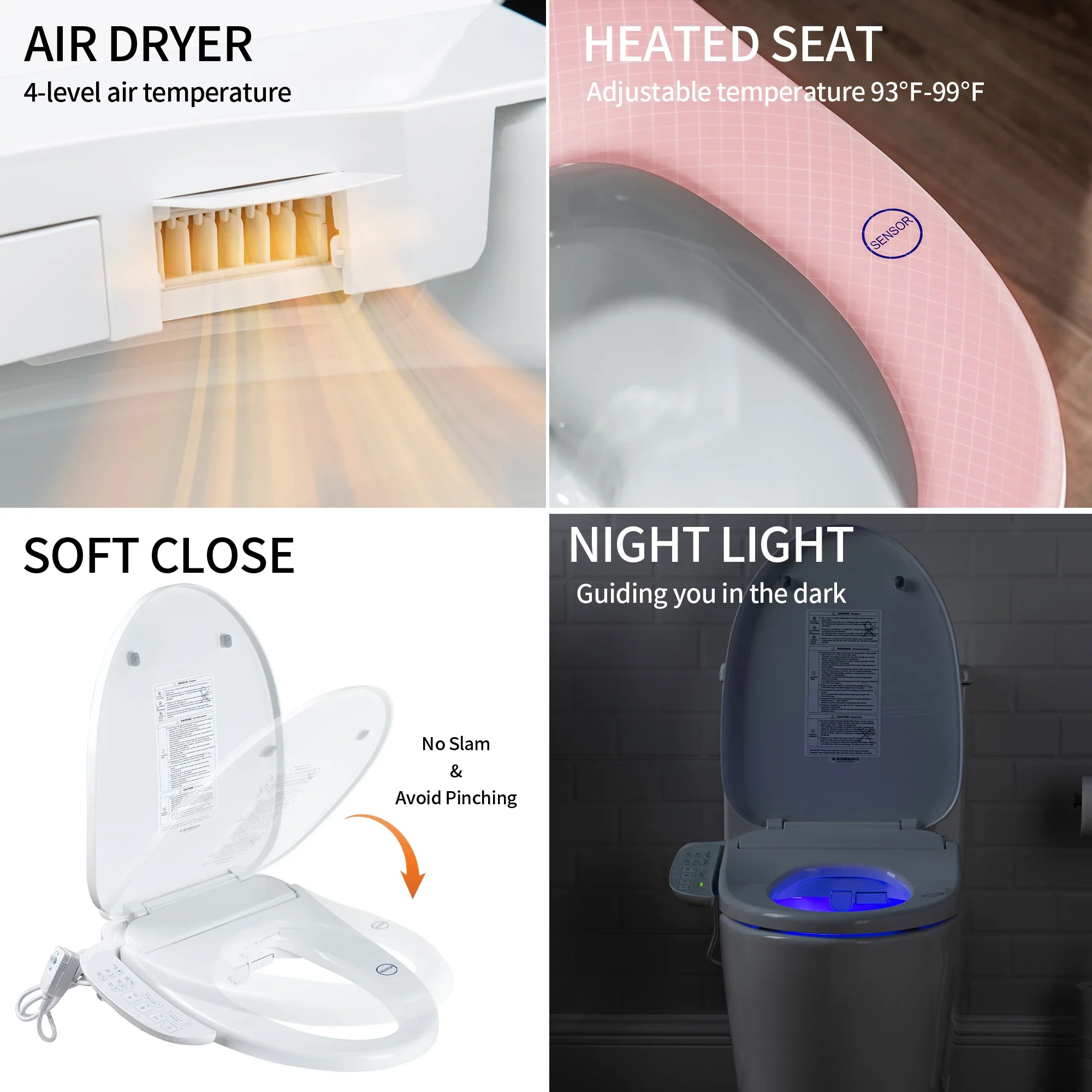 Casta Diva Elongated Electric Bidet Toilet Seat with Side Panel | CD-BT05 - Image 3